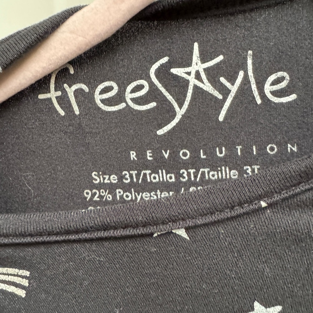 Freestyle Revolution Black & Silver Shooting Star Girls Bell Long Sleeve Dress - Picture 3 of 5